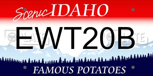 EWT20B Idaho License Plate