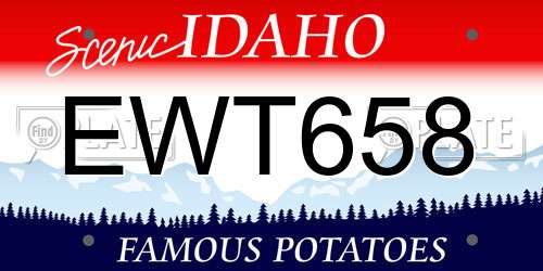 EWT658 Idaho License Plate