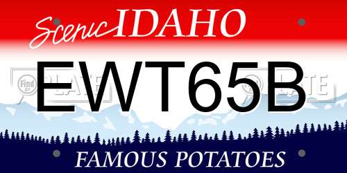 EWT65B Idaho License Plate