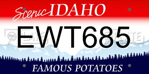 EWT685 Idaho License Plate