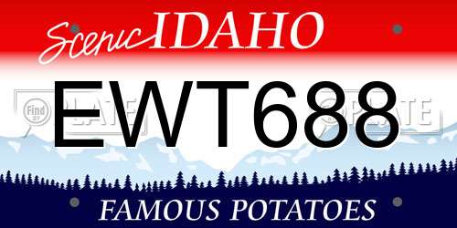 EWT688 Idaho License Plate
