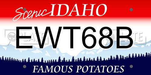 EWT68B Idaho License Plate