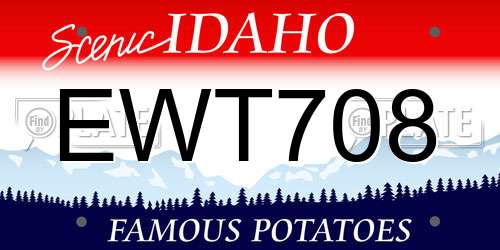 EWT708 Idaho License Plate