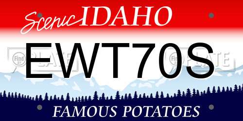 EWT70S Idaho License Plate