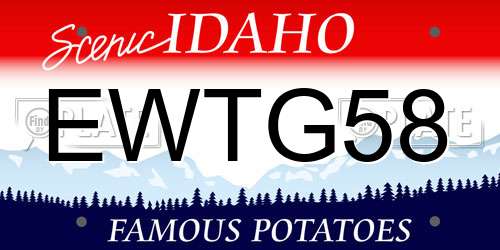 EWTG58 Idaho License Plate