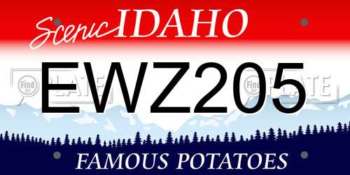 EWZ205 Idaho License Plate