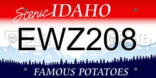 EWZ208 Idaho License Plate