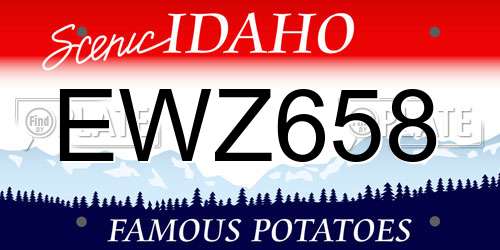 EWZ658 Idaho License Plate