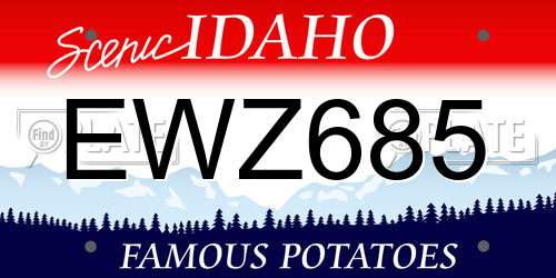 EWZ685 Idaho License Plate