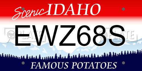 EWZ68S Idaho License Plate
