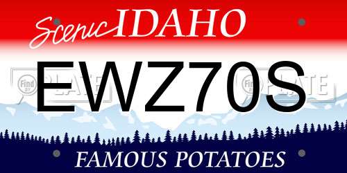 EWZ70S Idaho License Plate