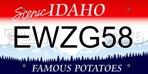 EWZG58 Idaho License Plate