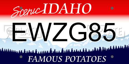 EWZG85 Idaho License Plate