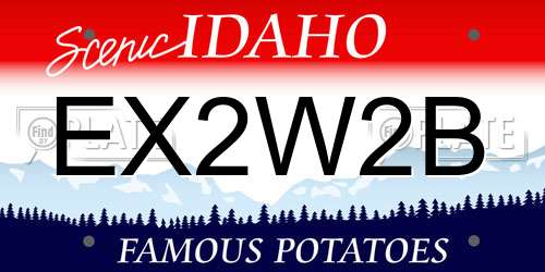 EX2W2B Idaho License Plate