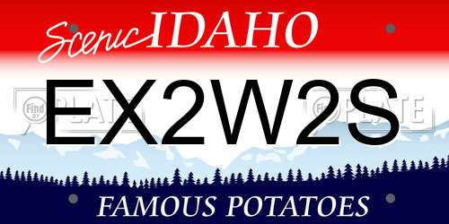 EX2W2S Idaho License Plate