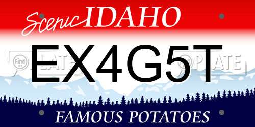 EX4G5T Idaho License Plate