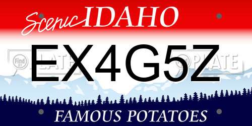 EX4G5Z Idaho License Plate