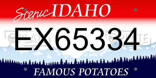 EX65334 Idaho License Plate