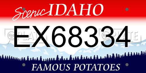 EX68334 Idaho License Plate
