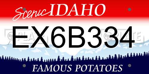EX6B334 Idaho License Plate