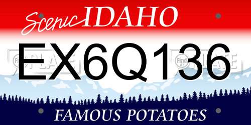 EX6Q136 Idaho License Plate