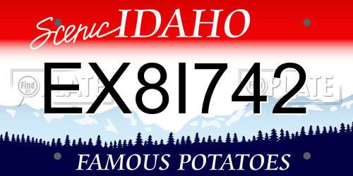 EX8I742 Idaho License Plate