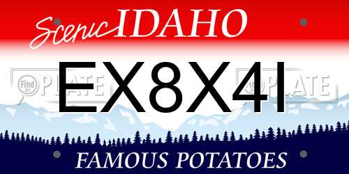 EX8X4I Idaho License Plate
