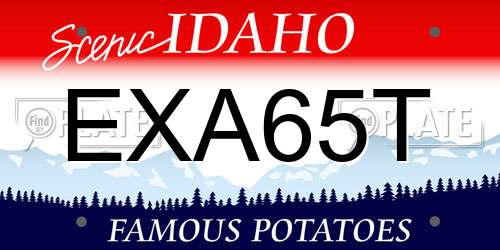 EXA65T Idaho License Plate