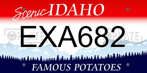 EXA682 Idaho License Plate