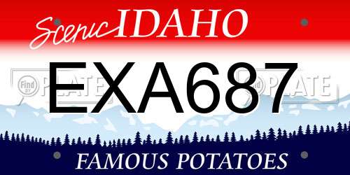 EXA687 Idaho License Plate