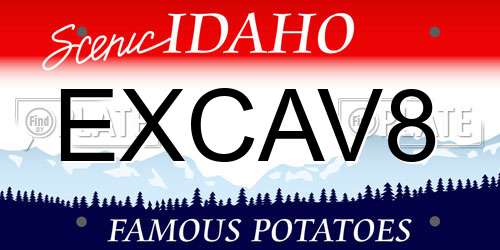 EXCAV8 Idaho License Plate