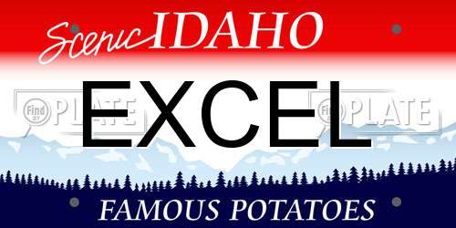 EXCEL Idaho License Plate