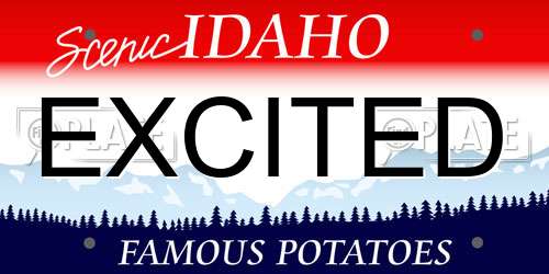 EXCITED Idaho License Plate