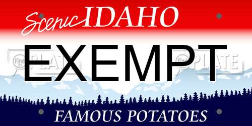 EXEMPT Idaho License Plate