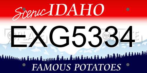 EXG5334 Idaho License Plate