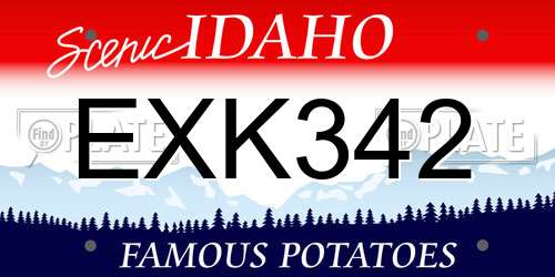 EXK342 Idaho License Plate