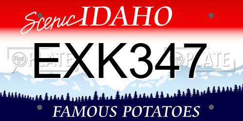 EXK347 Idaho License Plate