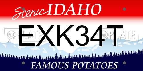 EXK34T Idaho License Plate