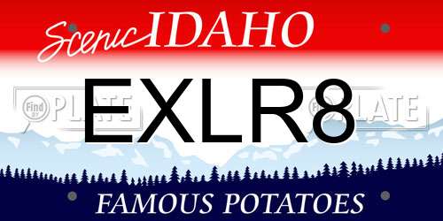 EXLR8 Idaho License Plate