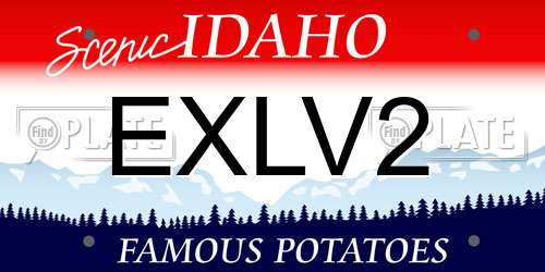 EXLV2 Idaho License Plate
