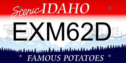 EXM62D Idaho License Plate