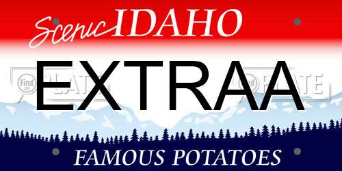 EXTRAA Idaho License Plate