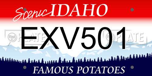 EXV501 Idaho License Plate