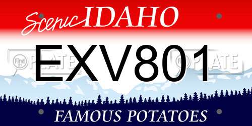 EXV801 Idaho License Plate