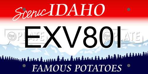 EXV80I Idaho License Plate