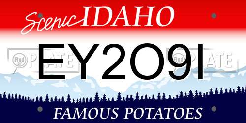 EY2O9I Idaho License Plate