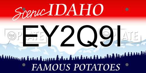 EY2Q9I Idaho License Plate