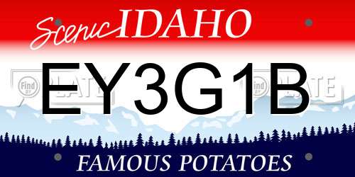 EY3G1B Idaho License Plate