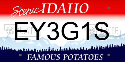 EY3G1S Idaho License Plate