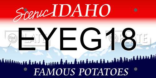 EYEG18 Idaho License Plate